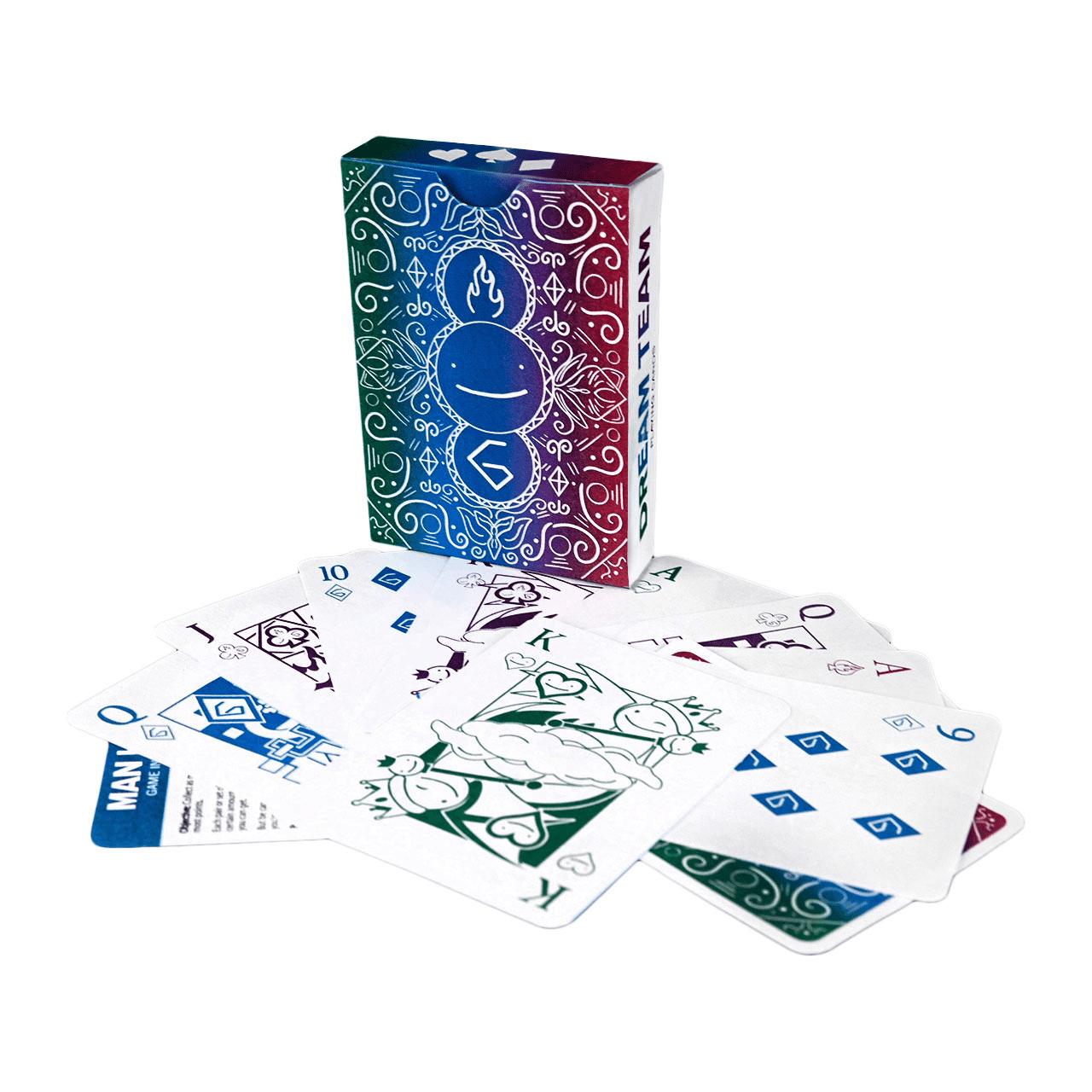 Dream Team 3 of a Kind Playing Cards and 3-Pack Button Bundle