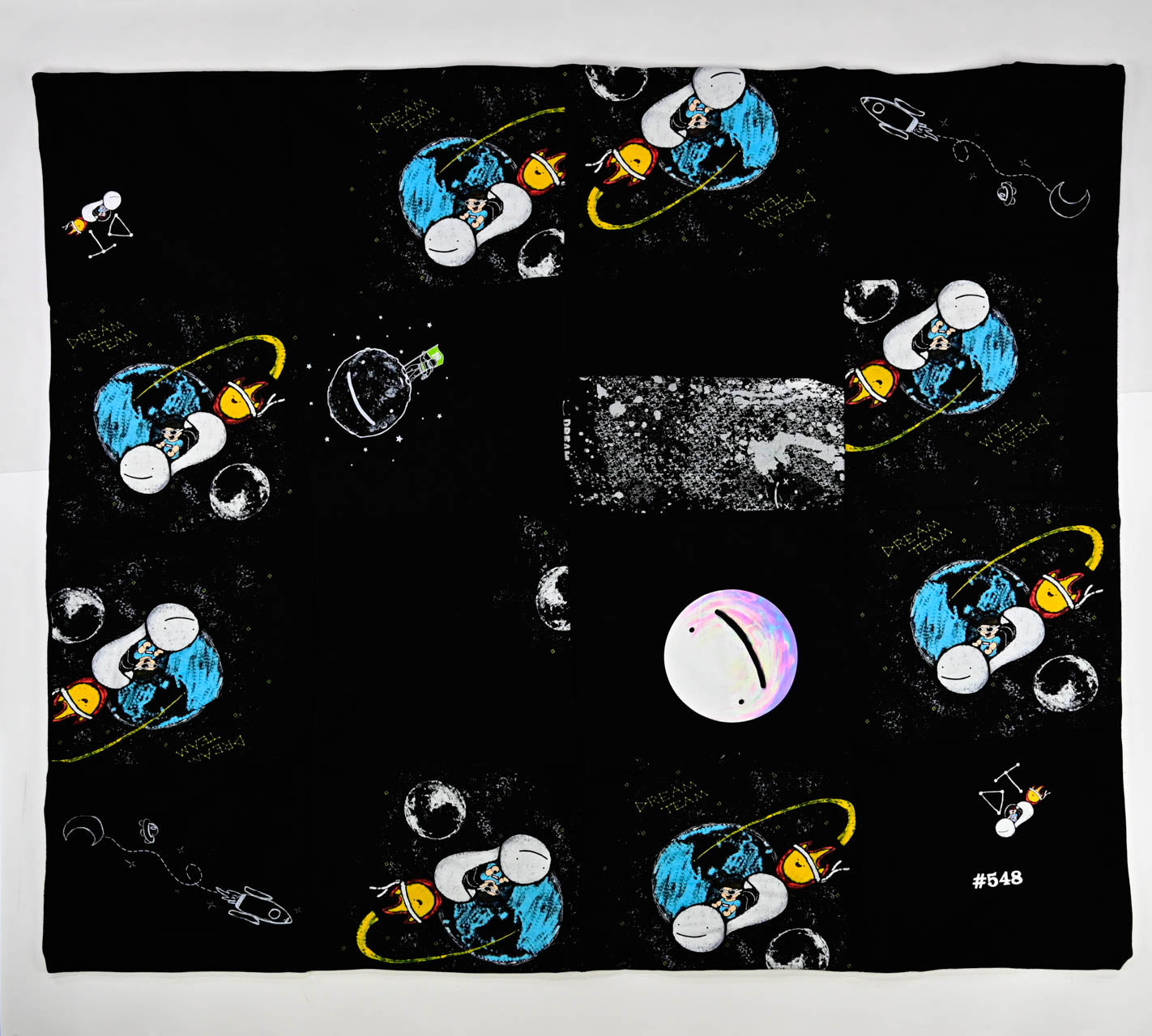 Dream Team Dark Serialized Handcrafted Quilt